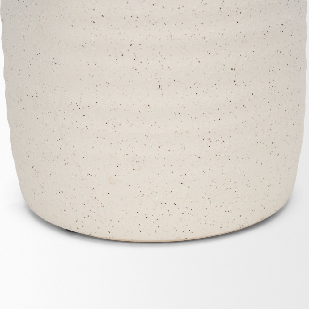 Tyrus Medium Textured Matte White Speckling Ceramic Vase. Picture 2