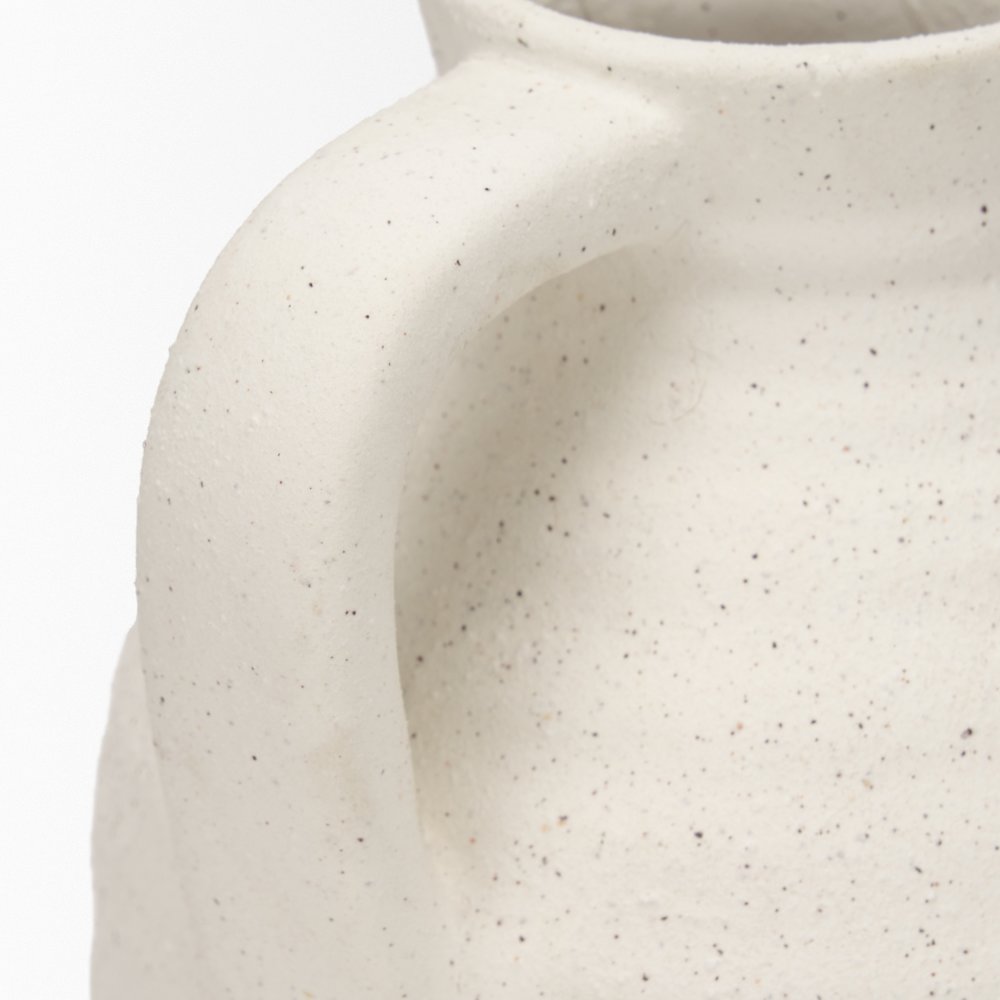 Tyrus Medium Textured Matte White Speckling Ceramic Vase. Picture 10