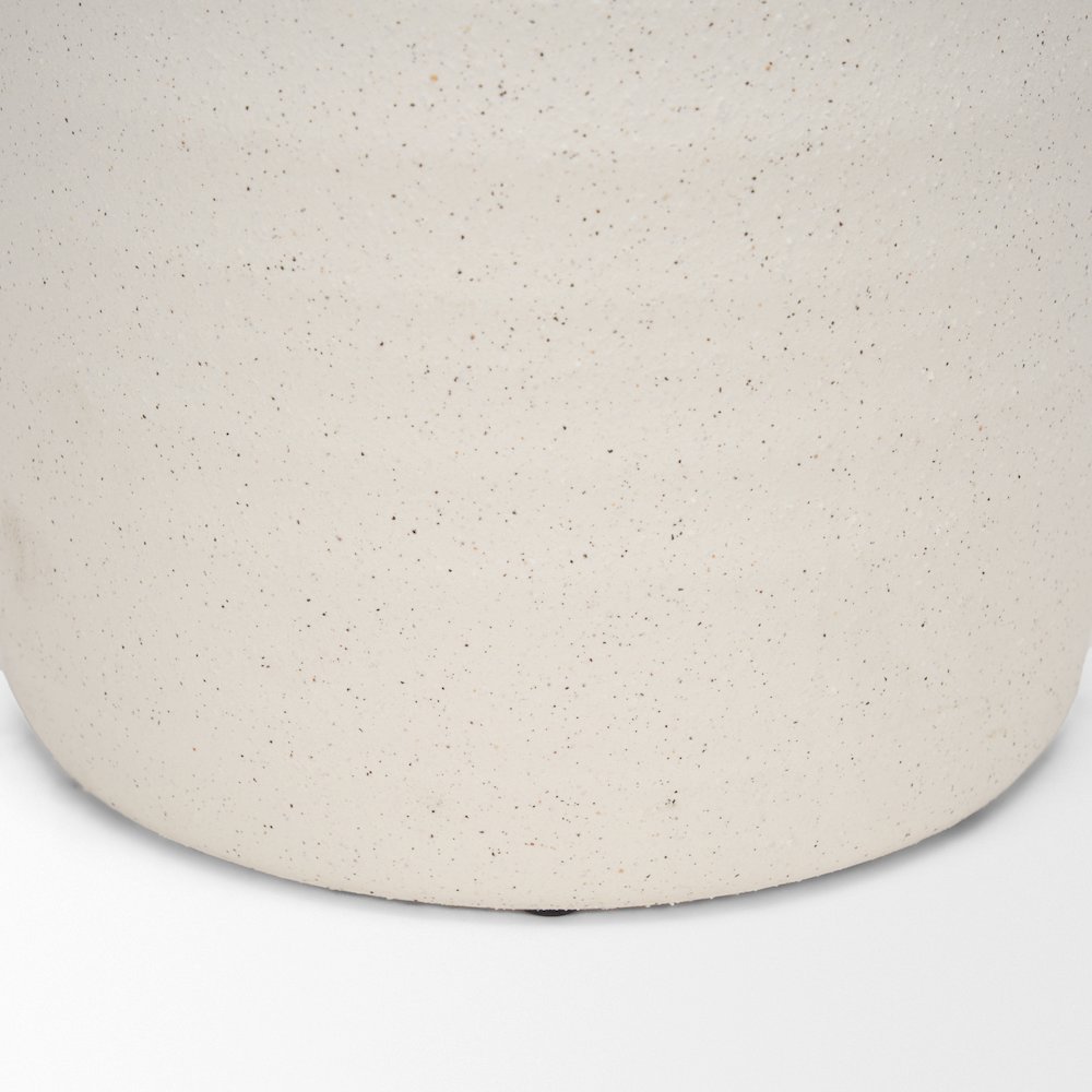 Tyrus Large Textured Matte White Speckling Ceramic Vase. Picture 4