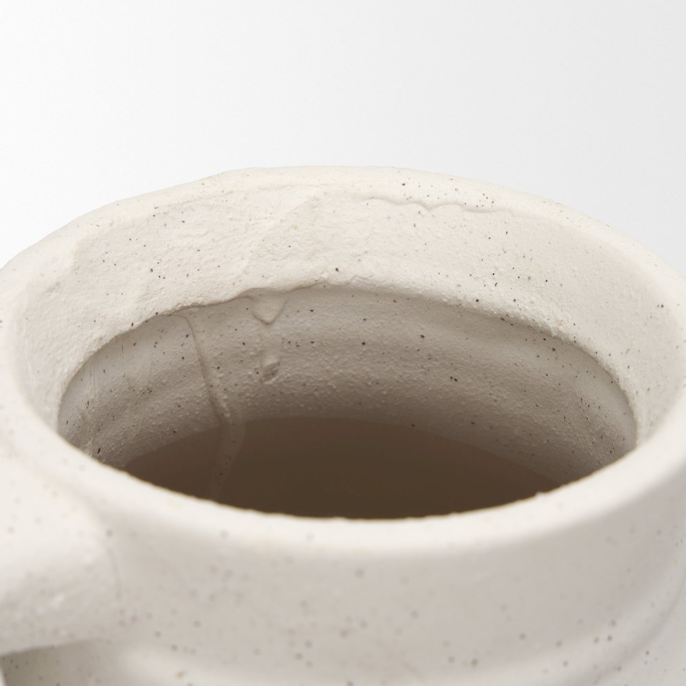 Tyrus Large Textured Matte White Speckling Ceramic Vase. Picture 12