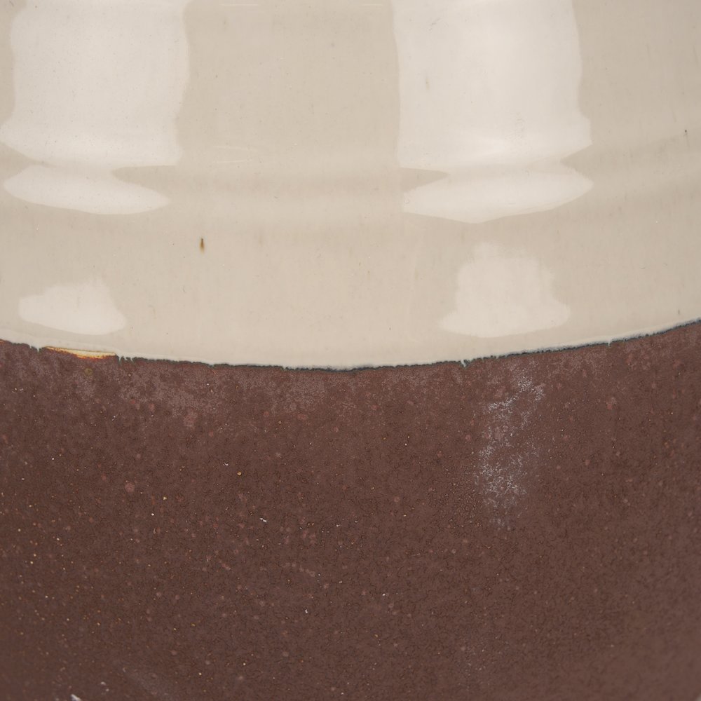 Tryna Small Beige Matte Brown Ceramic Vase. Picture 2