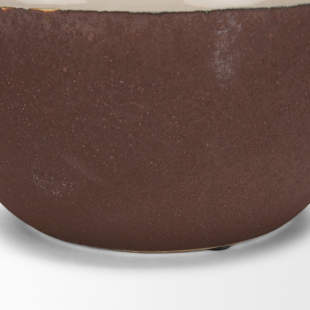 Tryna Small Beige Matte Brown Ceramic Vase. Picture 3