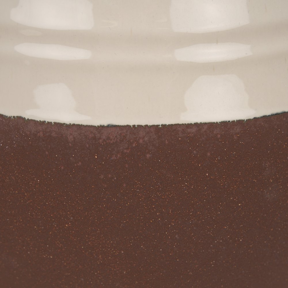 Tryna Large Beige Matte Brown Ceramic Vase. Picture 2