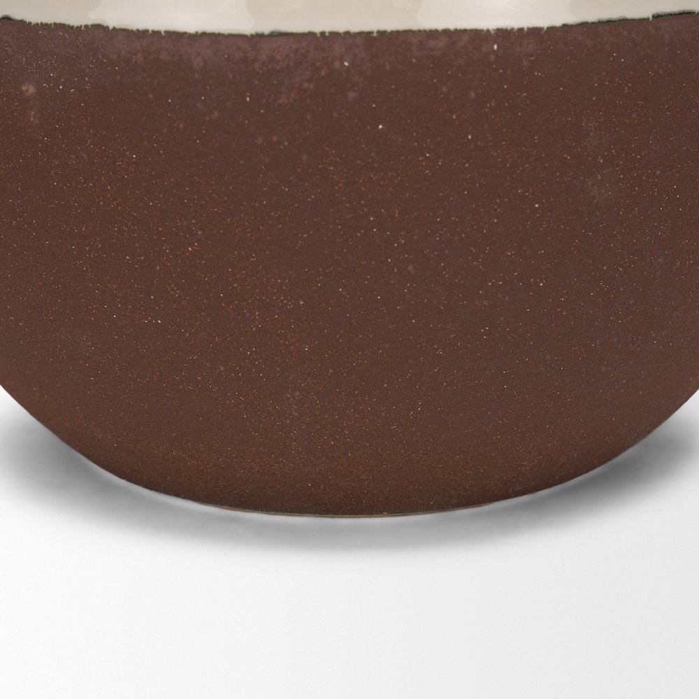 Tryna Large Beige Matte Brown Ceramic Vase. Picture 3