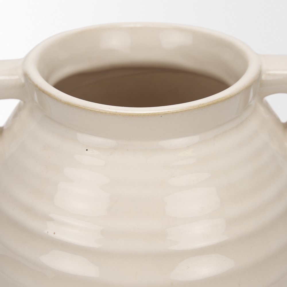Tryna Large Beige Matte Brown Ceramic Vase. Picture 10