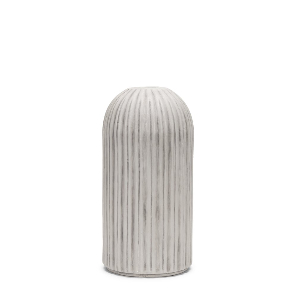 UmmSmall Off White Gray-Brown Antiquing Ceramic Floor Vase. Picture 1