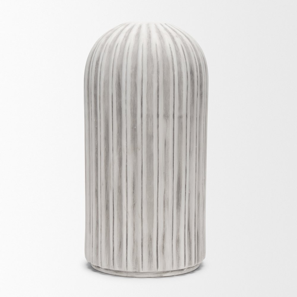 UmmTall Off White Gray-Brown Antiquing Ceramic Floor Vase. Picture 2
