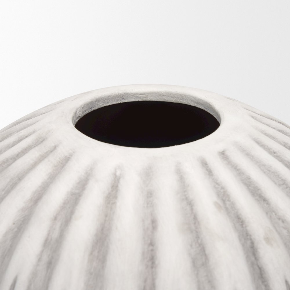 UmmTall Off White Gray-Brown Antiquing Ceramic Floor Vase. Picture 3