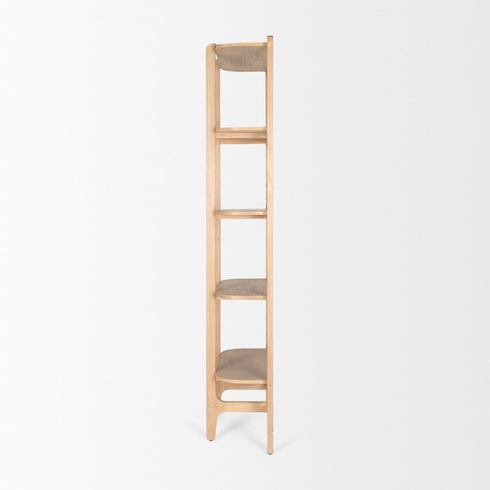 Light Brown Solid Wood Open Bookshelf. Picture 8