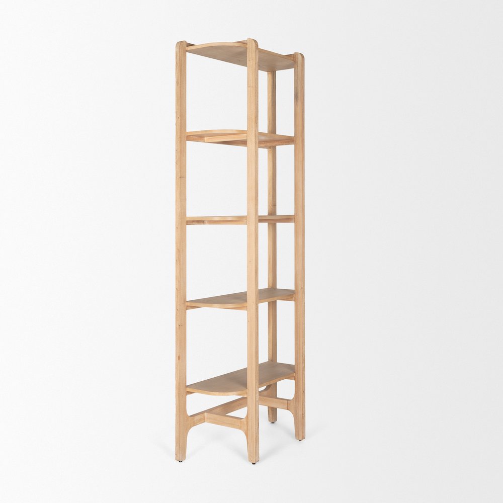 Light Brown Solid Wood Open Bookshelf. Picture 10
