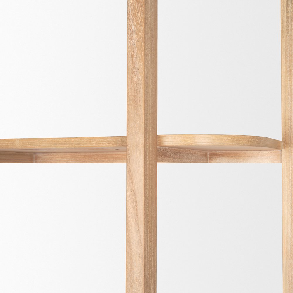 Light Brown Solid Wood Open Bookshelf. Picture 11
