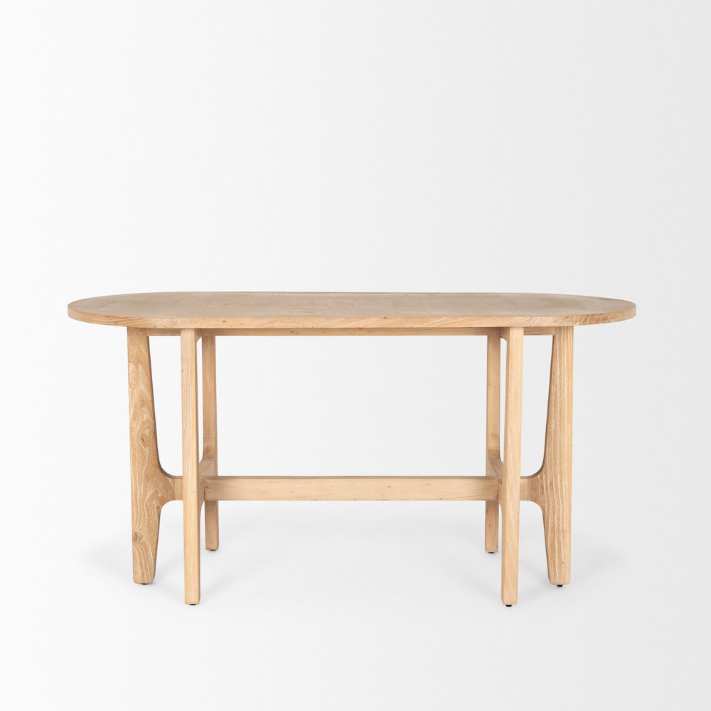 Taylin Light Brown Solid Wood Desk. Picture 6