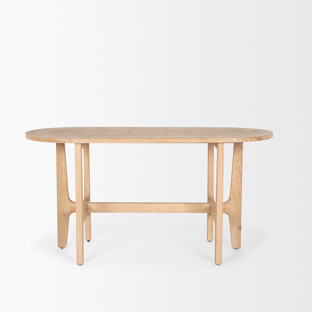 Taylin Light Brown Solid Wood Desk. Picture 8