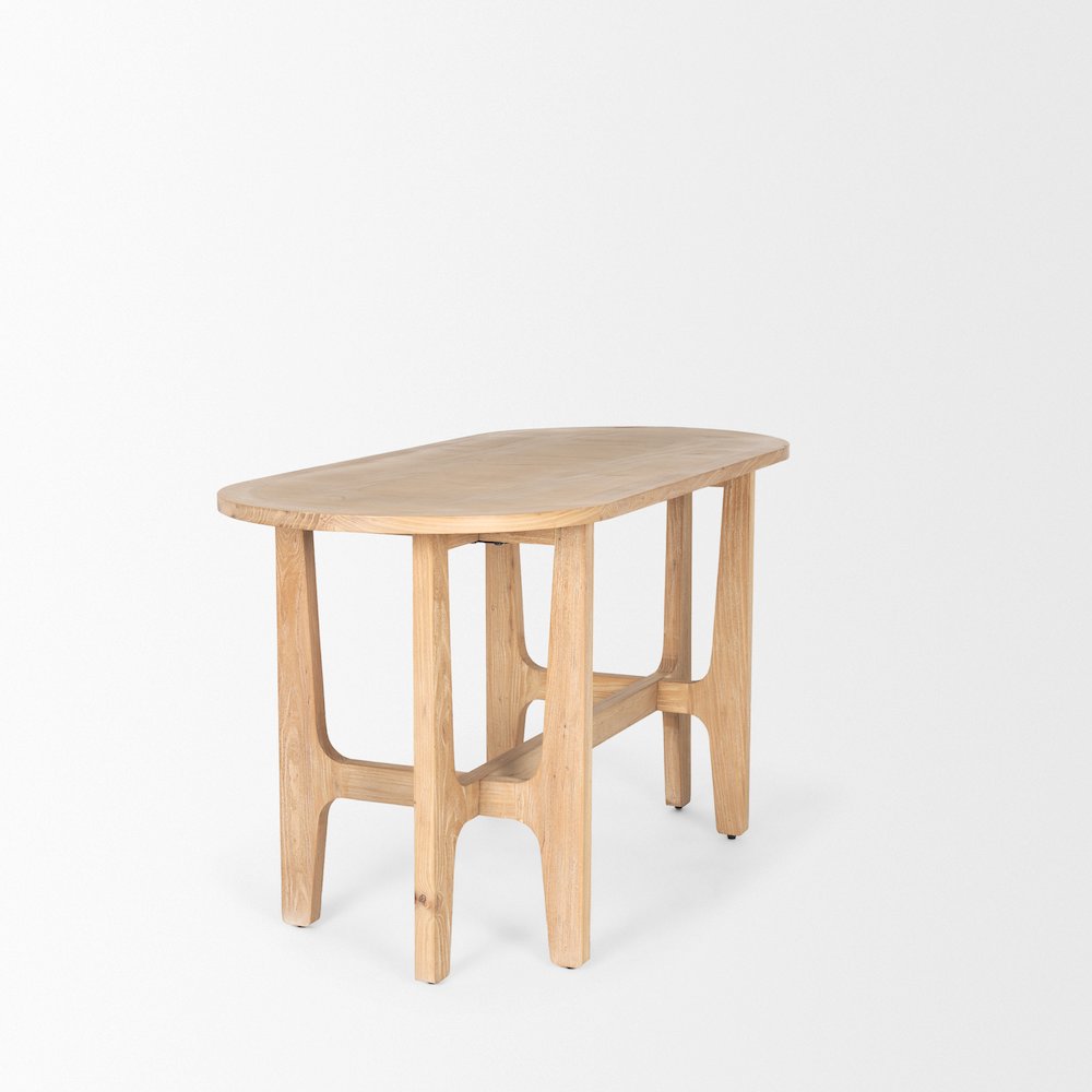 Taylin Light Brown Solid Wood Desk. Picture 9