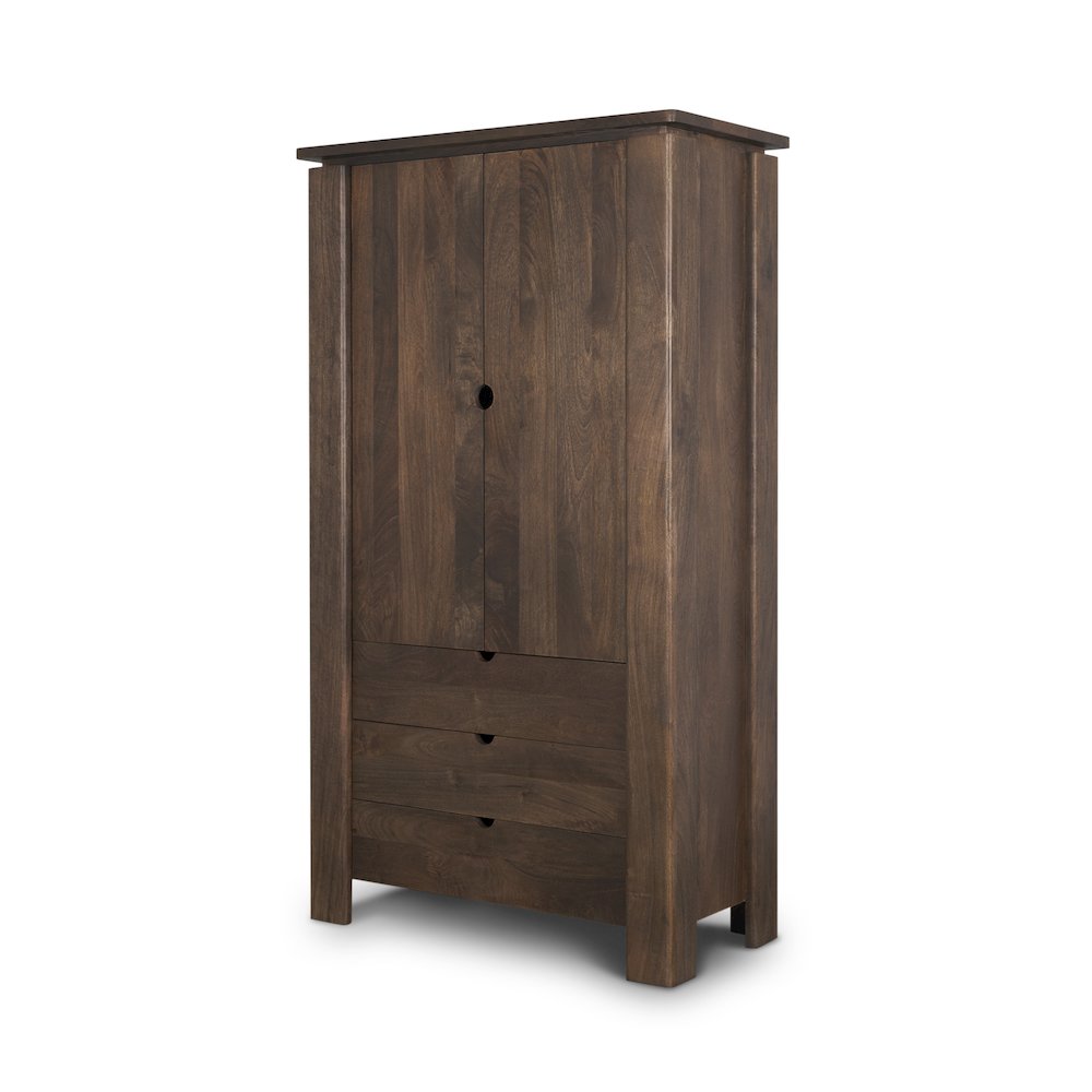 Solid Dark Brown Wood Curio Cabinet. Picture 1