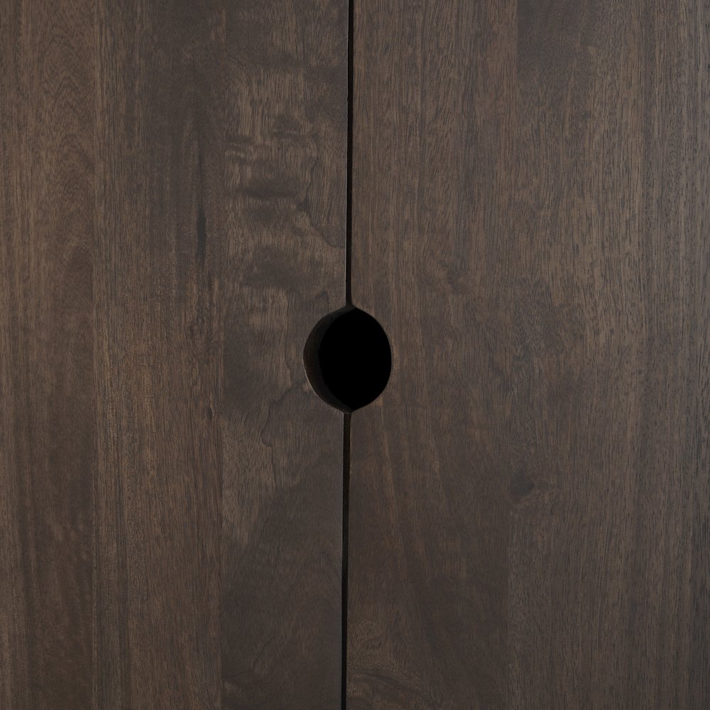 Solid Dark Brown Wood Curio Cabinet. Picture 2
