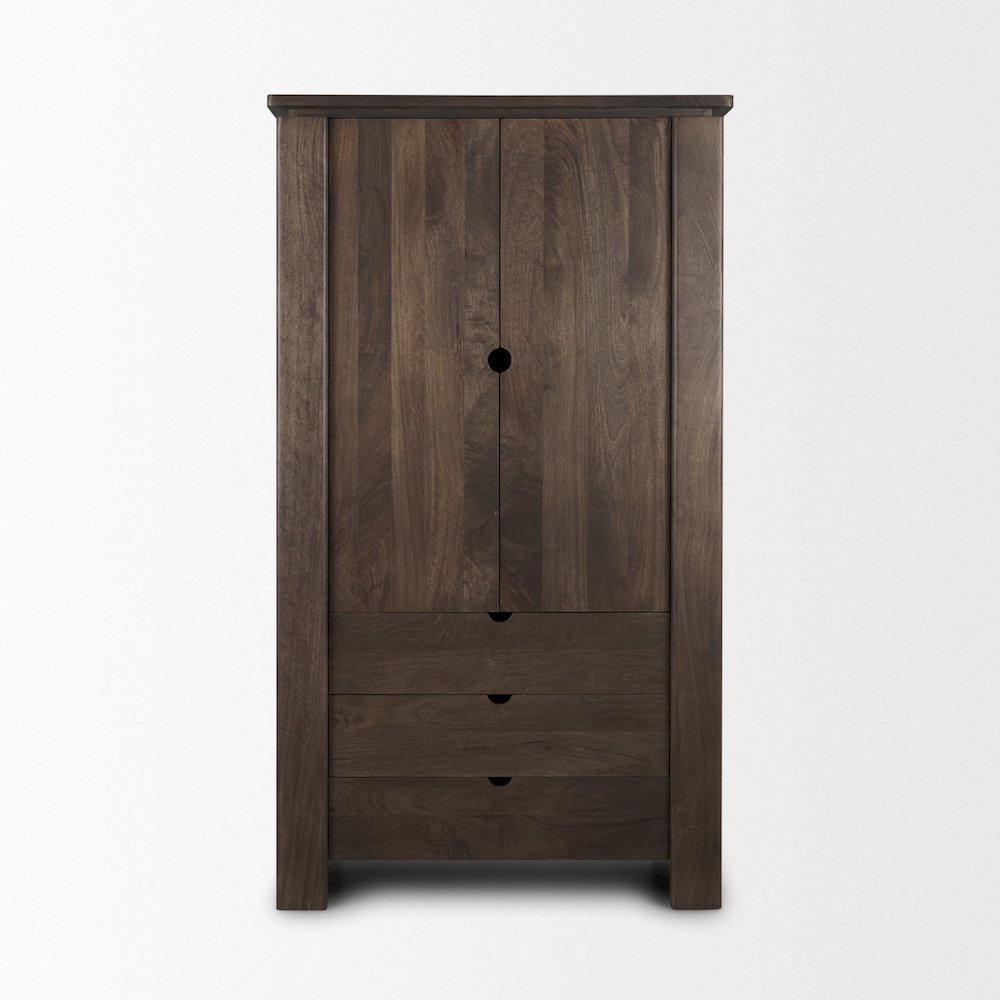 Solid Dark Brown Wood Curio Cabinet. Picture 7