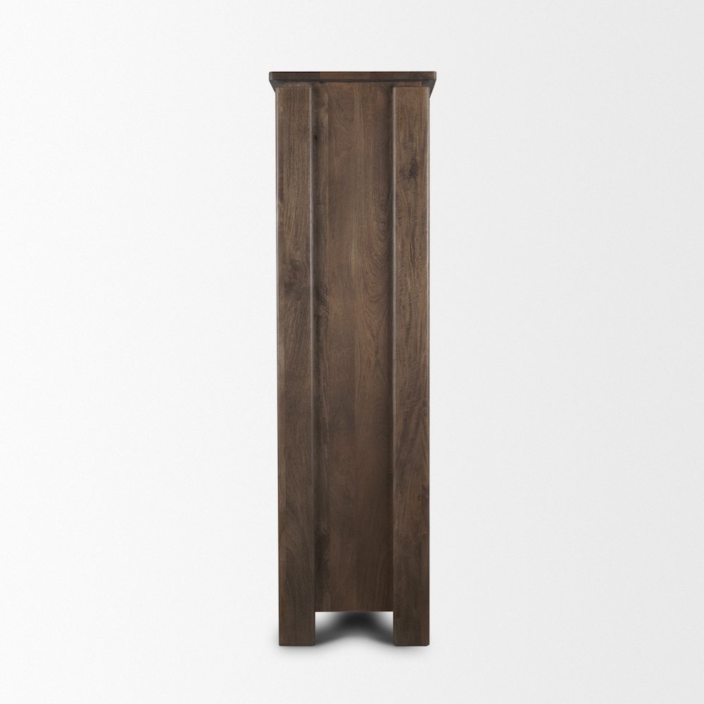 Solid Dark Brown Wood Curio Cabinet. Picture 8