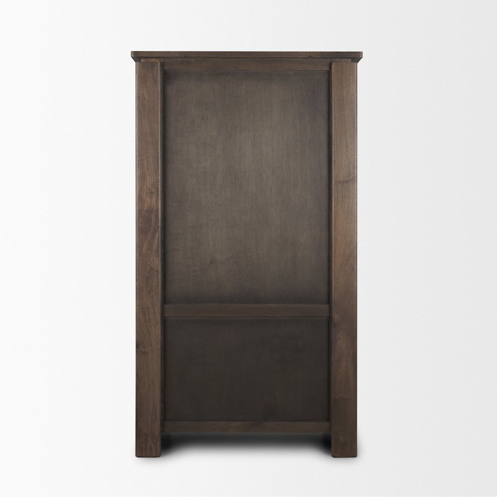 Solid Dark Brown Wood Curio Cabinet. Picture 9