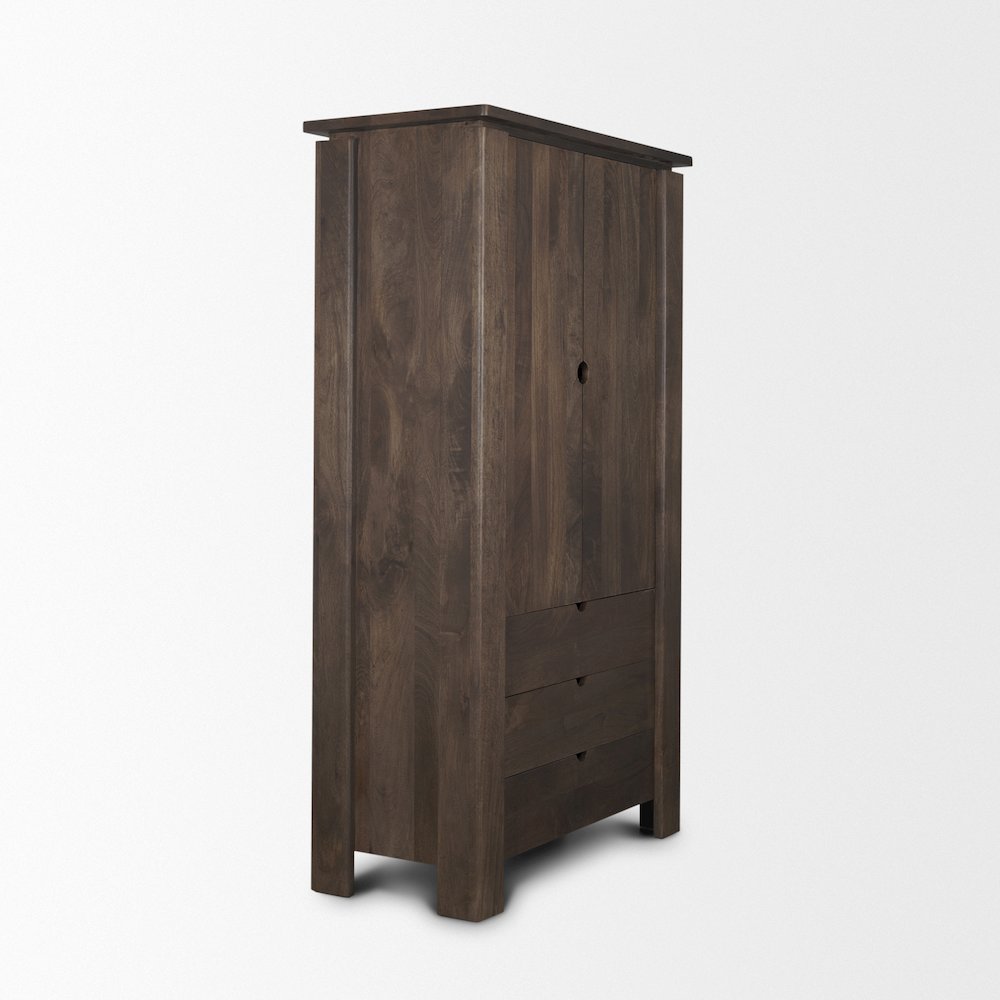 Solid Dark Brown Wood Curio Cabinet. Picture 10