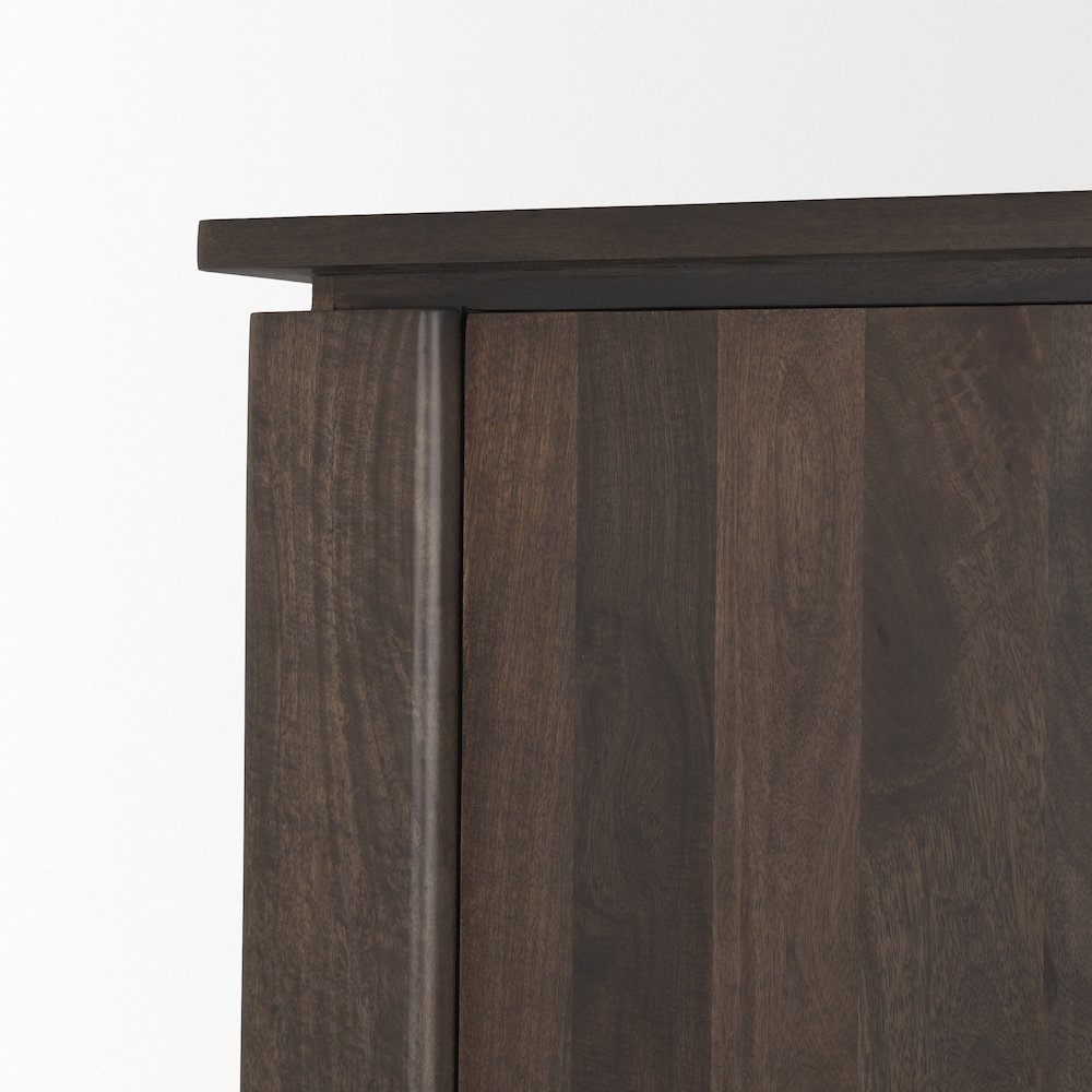 Solid Dark Brown Wood Curio Cabinet. Picture 12