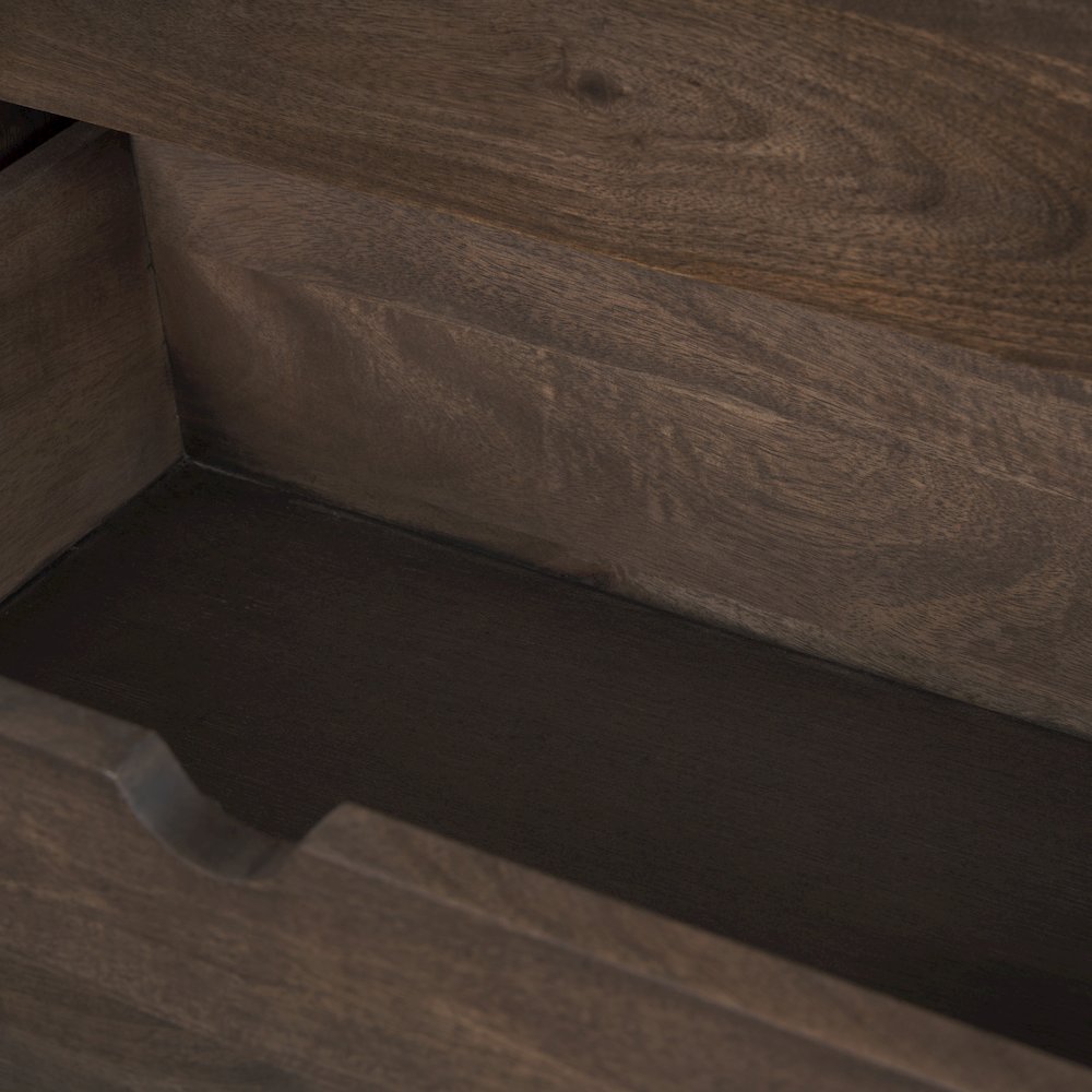 Solid Dark Brown Wood 3 Drawer Accent Cabinet. Picture 2
