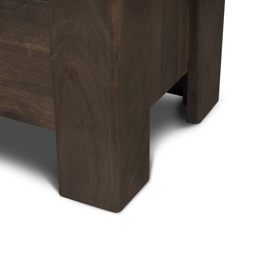 Solid Dark Brown Wood 3 Drawer Accent Cabinet. Picture 3