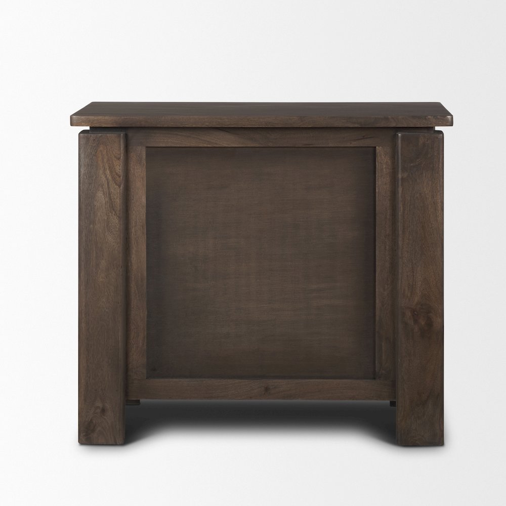 Solid Dark Brown Wood 3 Drawer Accent Cabinet. Picture 7