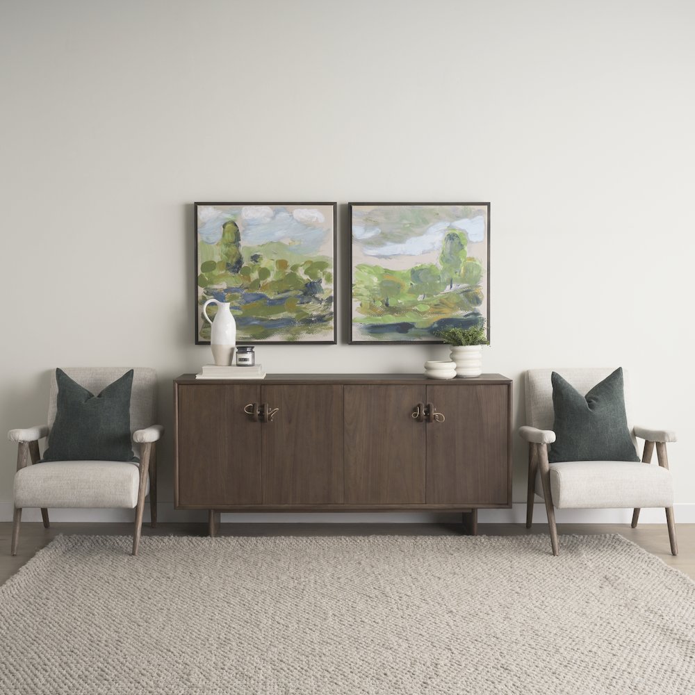 Varenna 4 Door Dark Brown Wood Rope Handles Sideboard. Picture 4