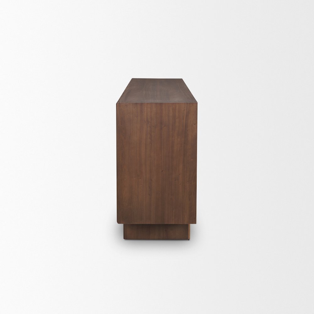 Varenna 4 Door Dark Brown Wood Rope Handles Sideboard. Picture 7