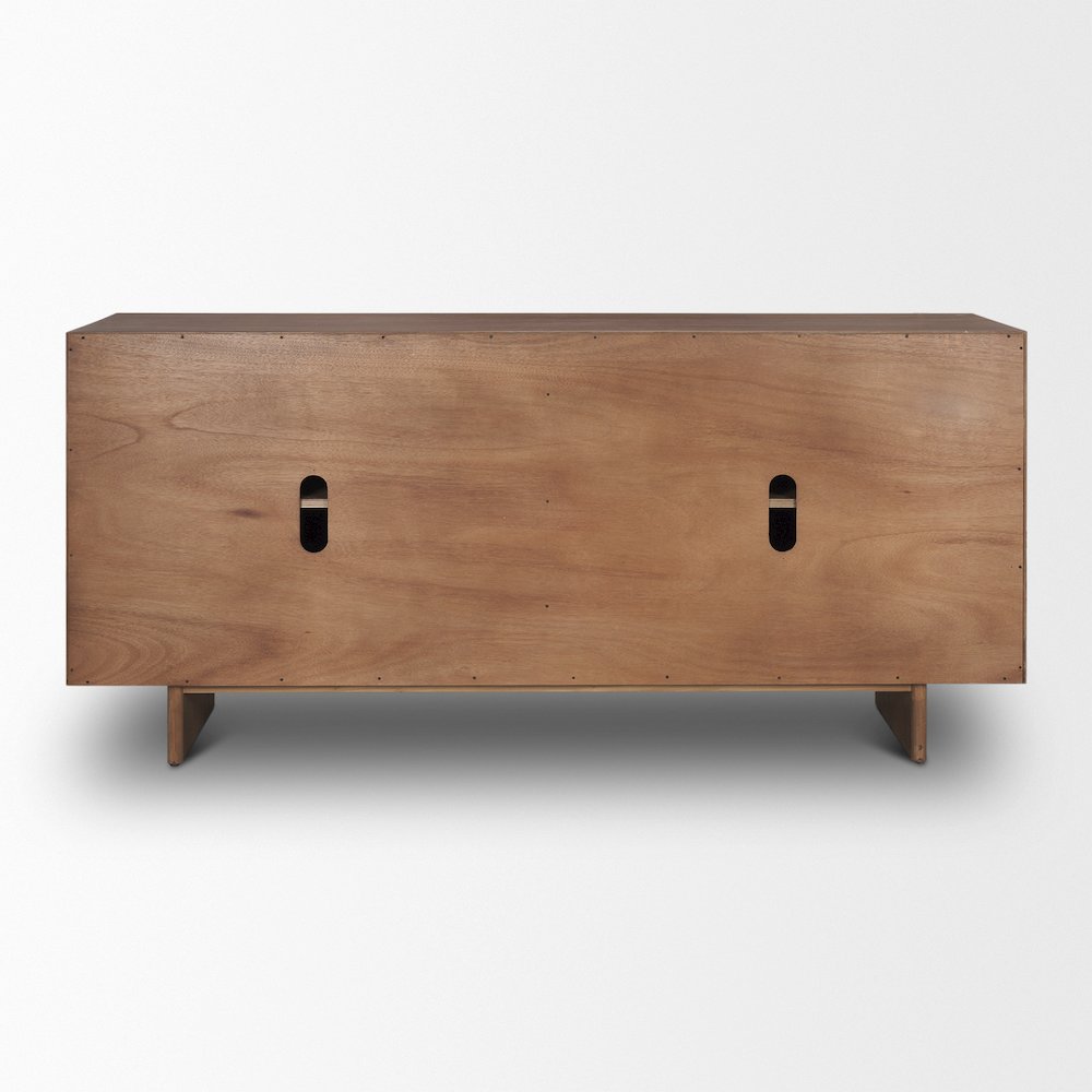 Varenna 4 Door Dark Brown Wood Rope Handles Sideboard. Picture 8