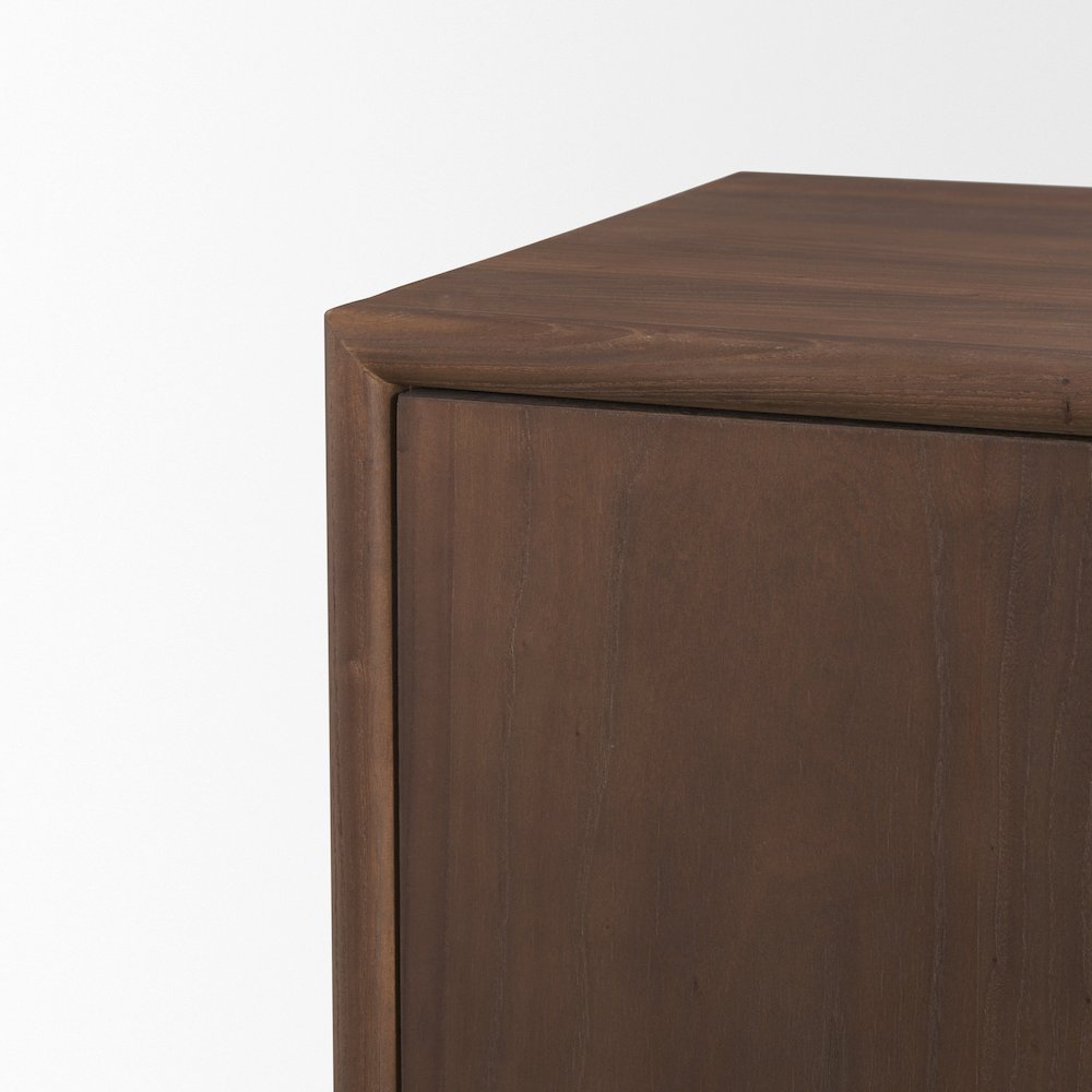 Varenna 4 Door Dark Brown Wood Rope Handles Sideboard. Picture 10
