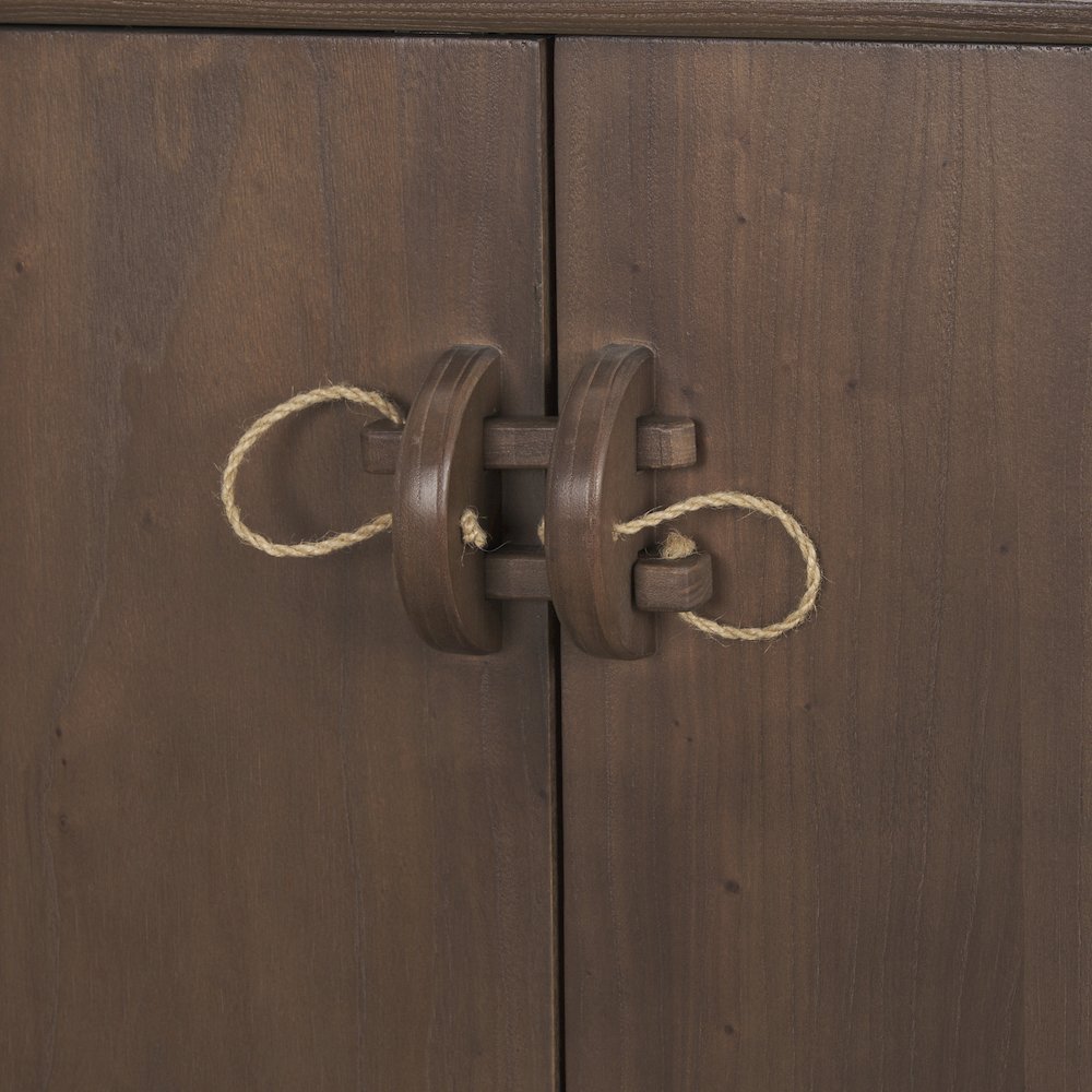 Varenna 4 Door Dark Brown Wood Rope Handles Sideboard. Picture 11