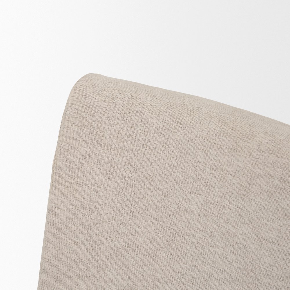 Oatmeal Performance Fabric Oak Wood Dining Chair. Picture 10