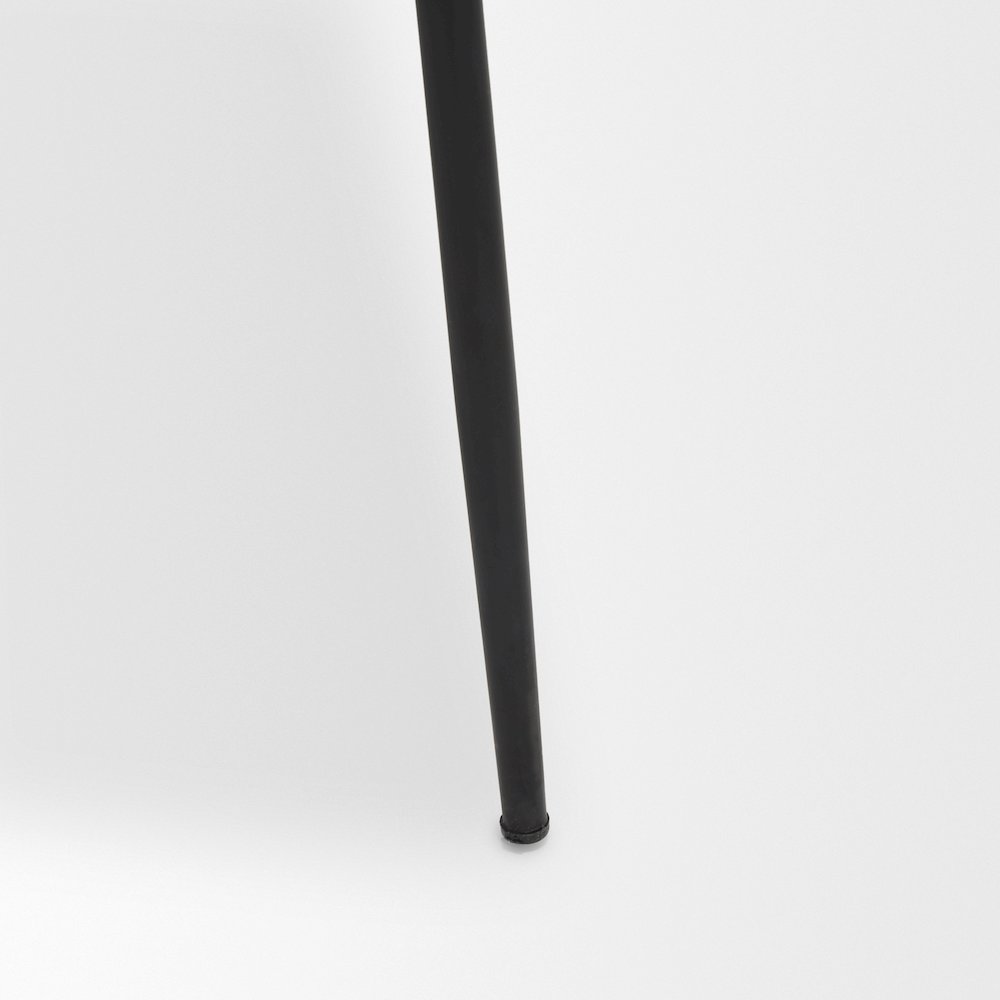 Matte Black Metal Gray Fabric Dining Chair. Picture 4