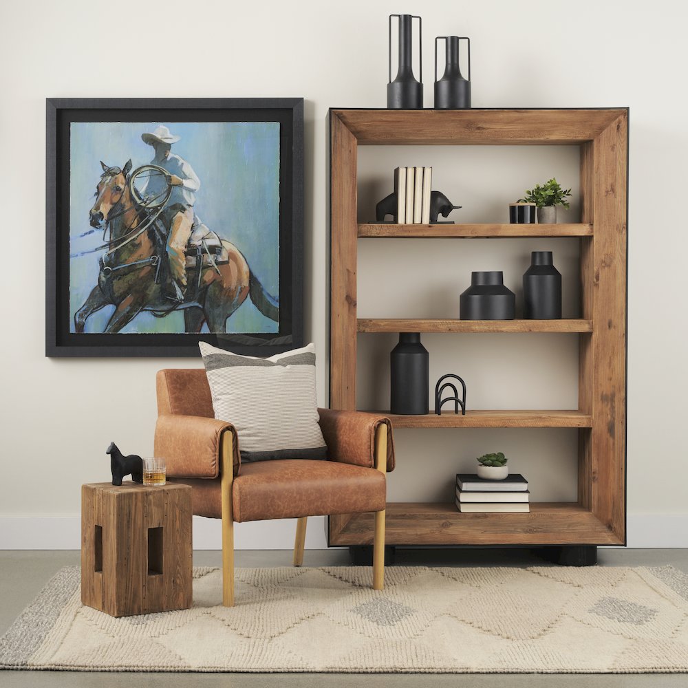 Waylen Natural Wood Block Accent Stool. Picture 2