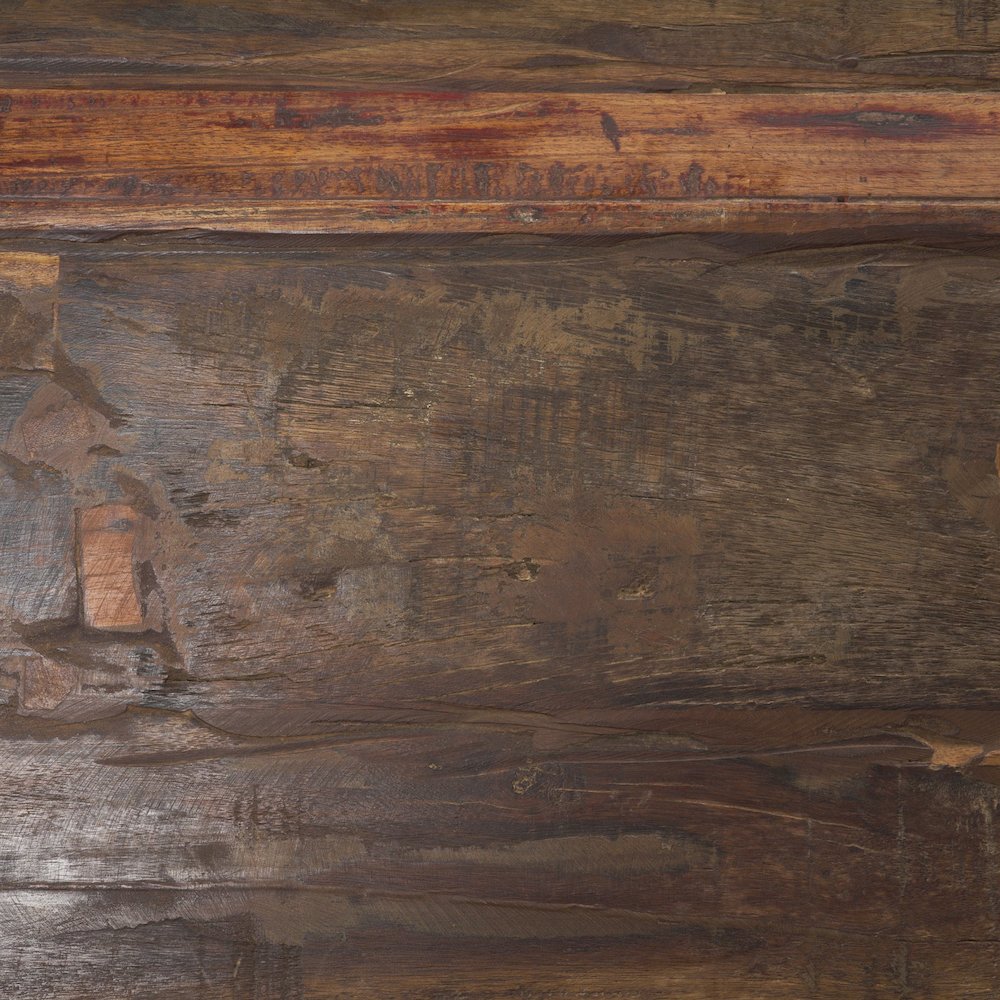 Rustic Brown Reclaimed Wood Bench. Picture 2