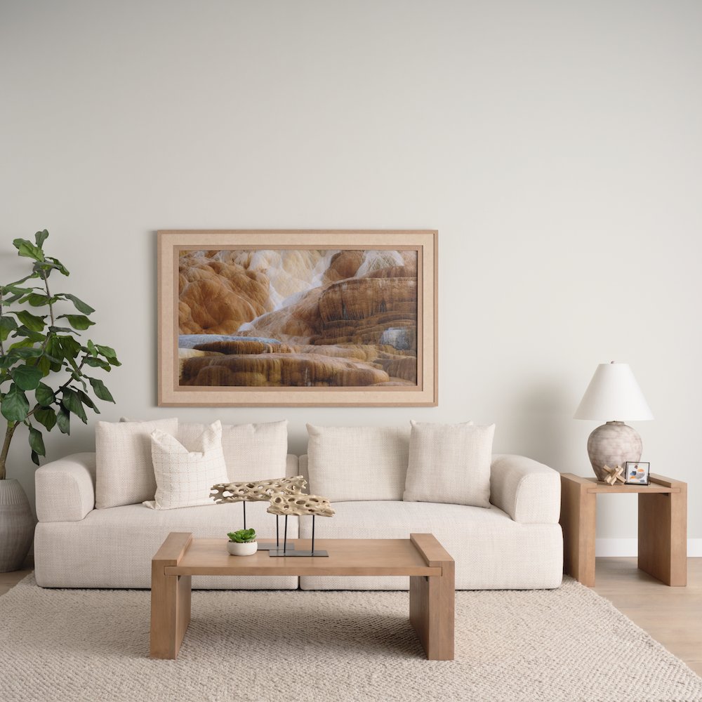 Light Brown Wood Accent Table. Picture 2