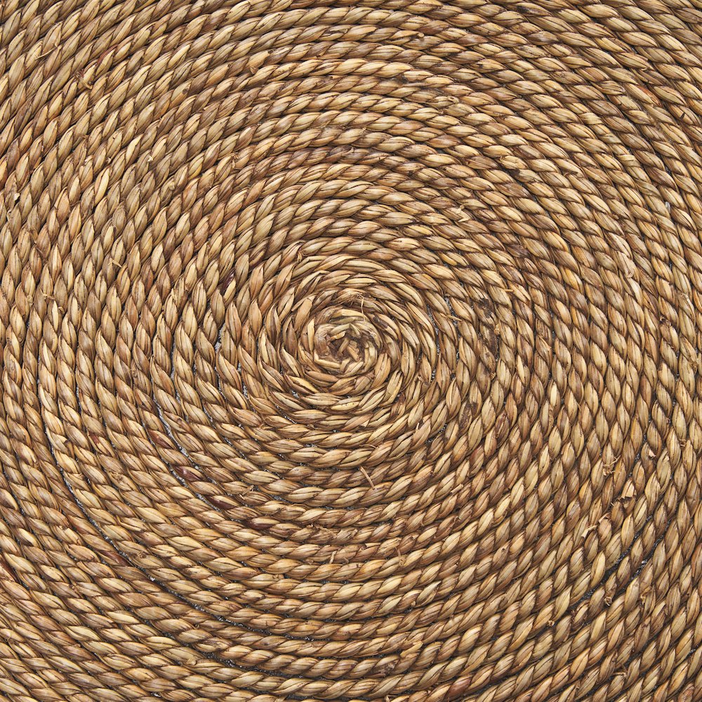 Matte Black Wood Natural Jute Accent Tables. Picture 3