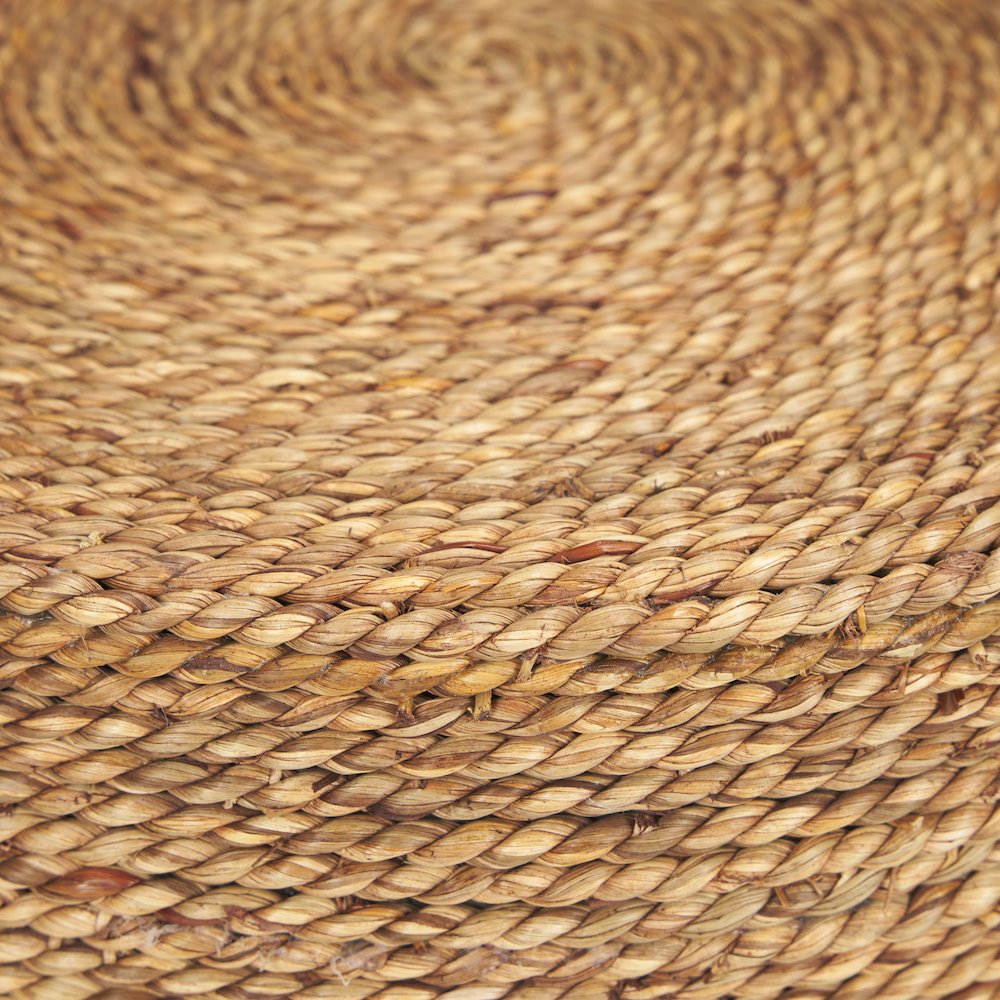 Matte Black Wood Natural Jute Accent Tables. Picture 9