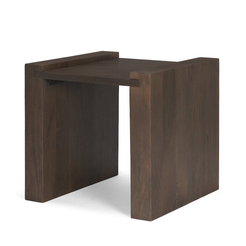Dark Brown Wood Accent Table. Picture 1