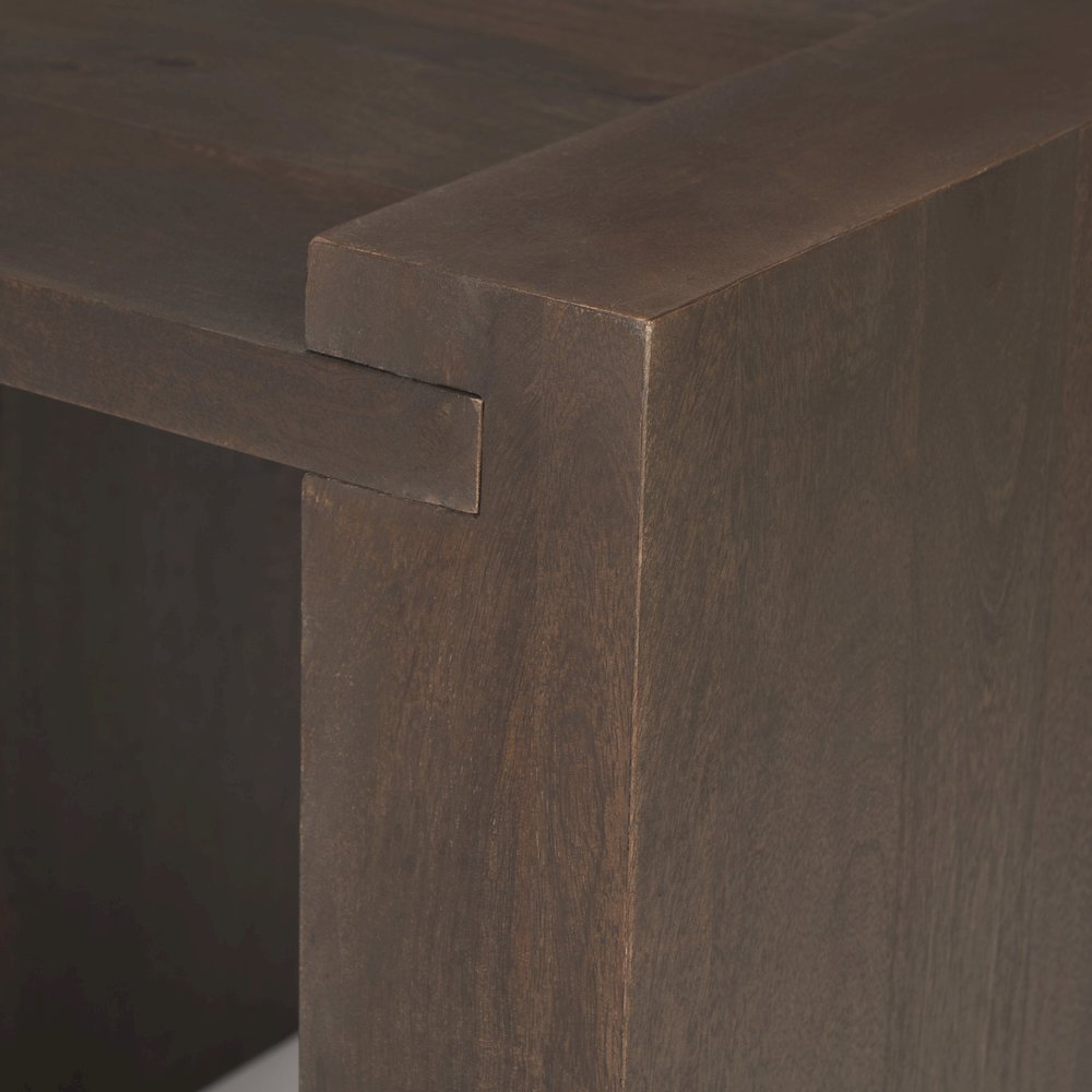 Dark Brown Wood Accent Table. Picture 8