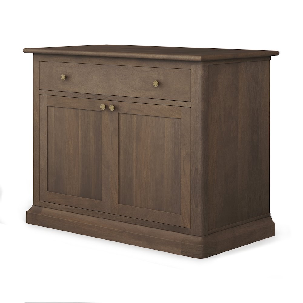 Dark Brown Solid Wood Antique Knobs Accent Cabinet 1 Drawer 2 Doors. Picture 1
