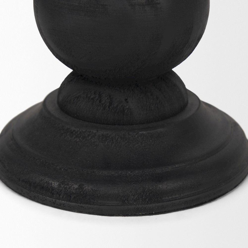 Wanda Matte Black Wood Pillar Candle Holders (Set of 2). Picture 8