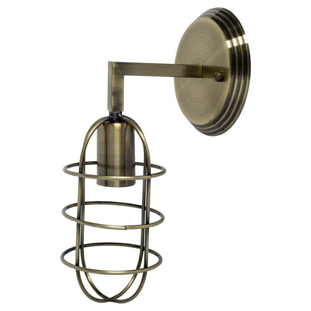 Hines II 6x14 Bronze Toned Metal Bulb Cage Wall Sconce. Picture 1