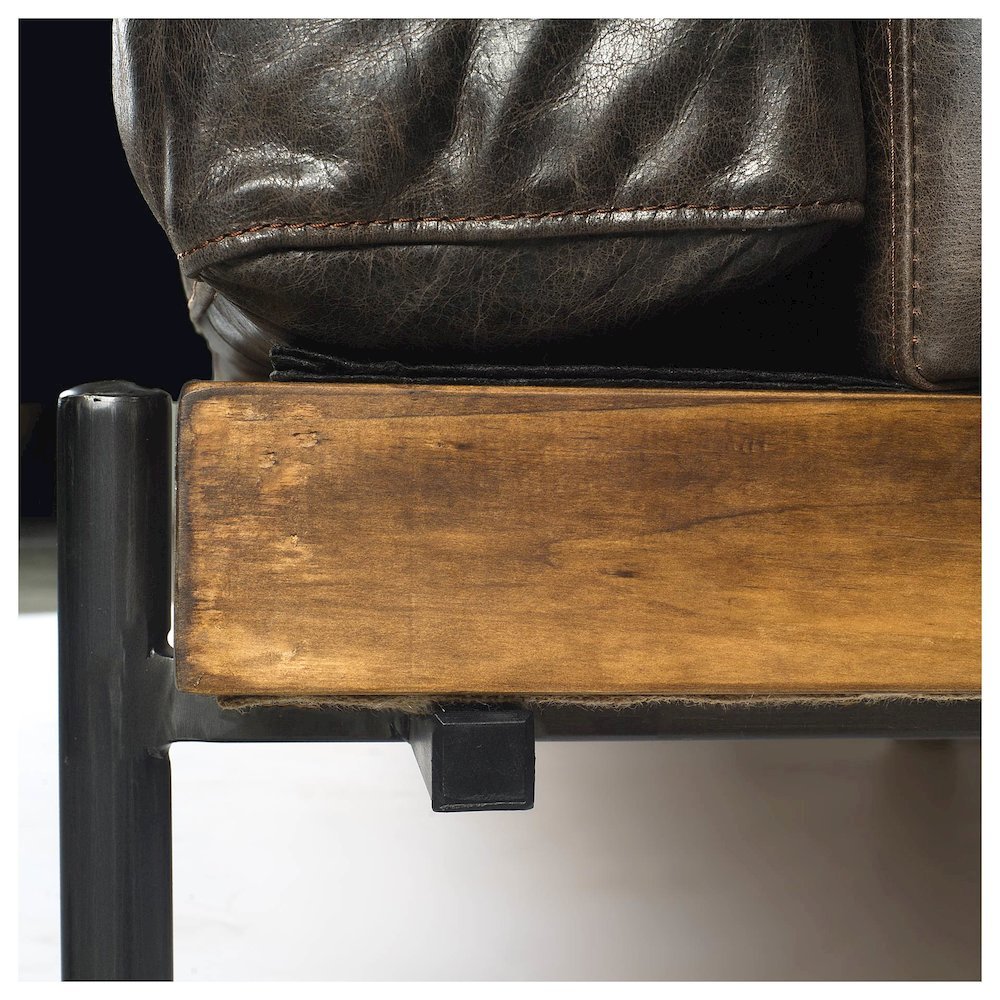 Colburne I Brown Leather Body Wood/Iron Frame Club Chair. Picture 2