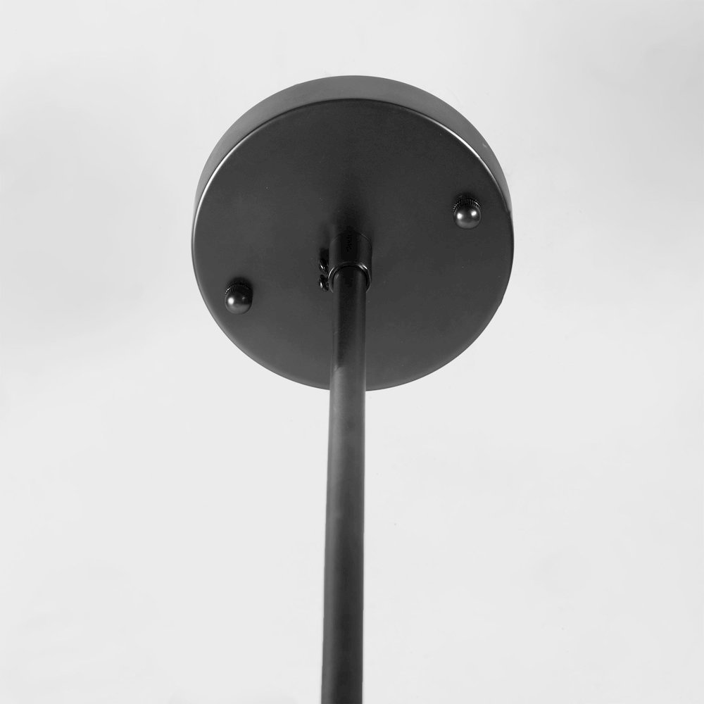 Anna (26"x14") Hanging Gun-Metal w/ Clear Glass Rods Six Bulb Chandelier. Picture 4