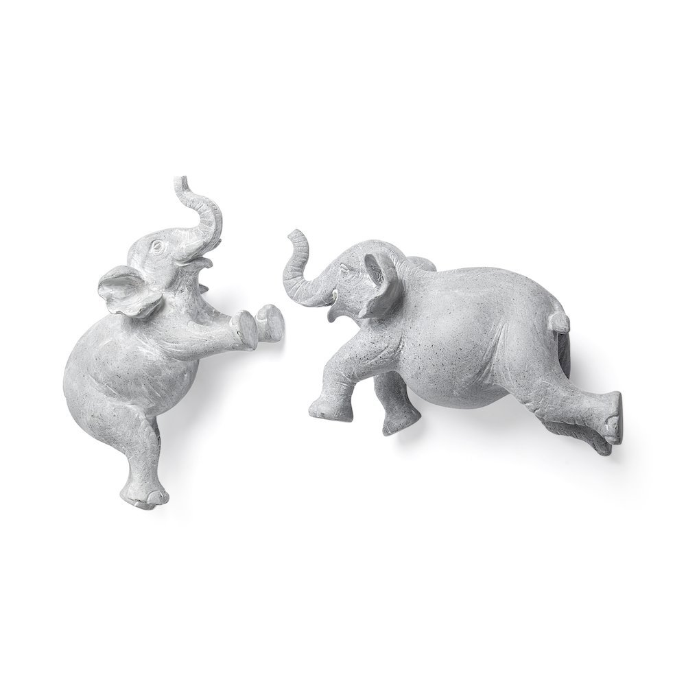 Maynard I  Set of 2 Grey Elephant Wall Decorations. Picture 1