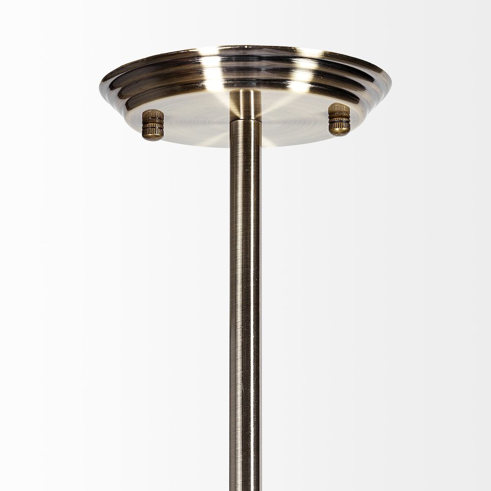 Champagne Metal Multi-Arm Three Light Chandelier. Picture 2