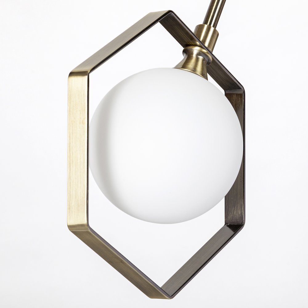 Champagne Metal Multi-Arm Three Light Chandelier. Picture 5
